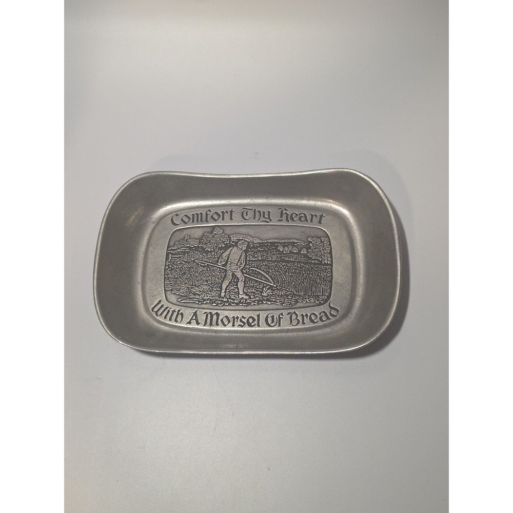 Vintage‎ Wilton Armetale "Comfort Thy Heart With A Morsel Of Bread" Pewter Tray